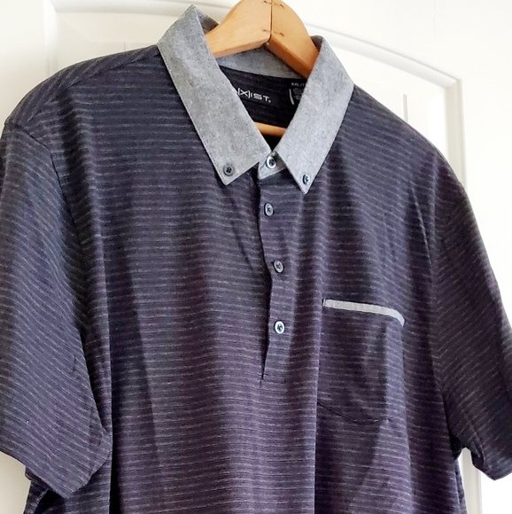 Axist gray striped polo - Picture 3 of 6